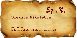 Szekula Nikoletta névjegykártya