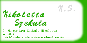 nikoletta szekula business card